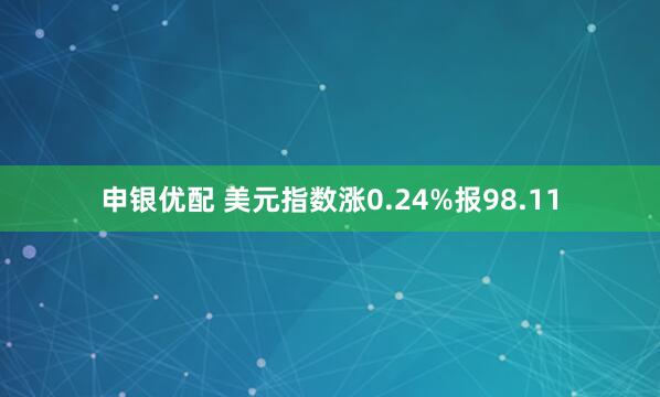 申银优配 美元指数涨0.24%报98.11
